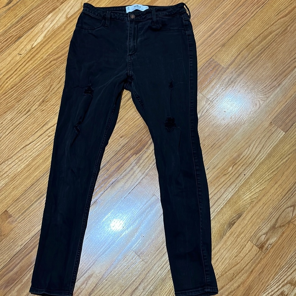 Hollister Curvy High Rise Jean Stretch Distressed Leggings Size 30